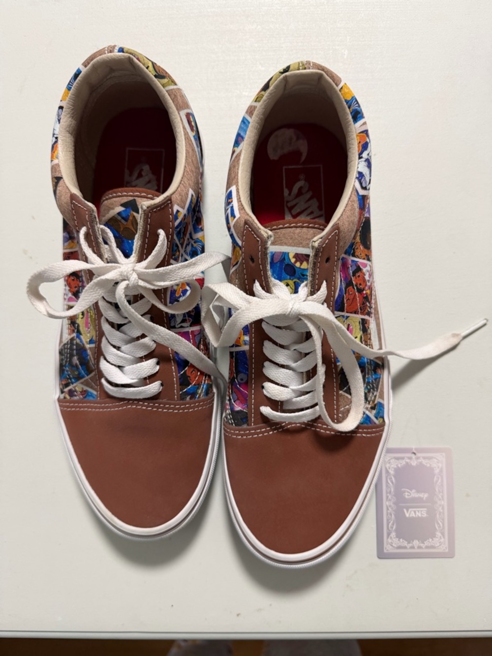 Disney Vans Holographic Logo Tag in Purple and White